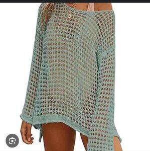Light Sage Crochet Cover-Up